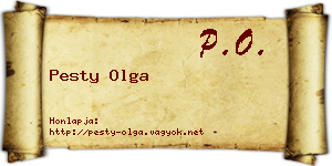 Pesty Olga névjegykártya